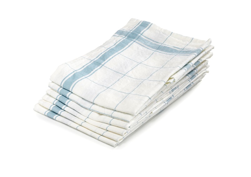 Linen tea towels in a kitchen setting